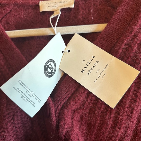 Sezane Gilet Basile Cardigan - Grenat - Picture 8 of 12